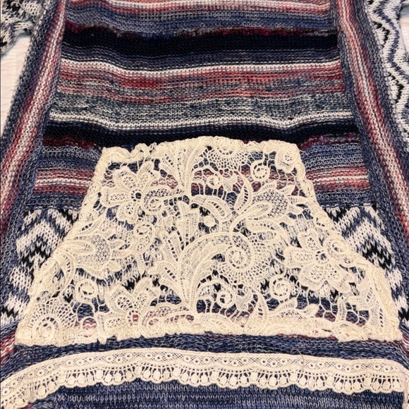 American Rag Multicolor Knit Sweater with Lace Details - Picture 4 of 7